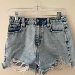 Princess Polly Denim Distressed Women Shorts size 4